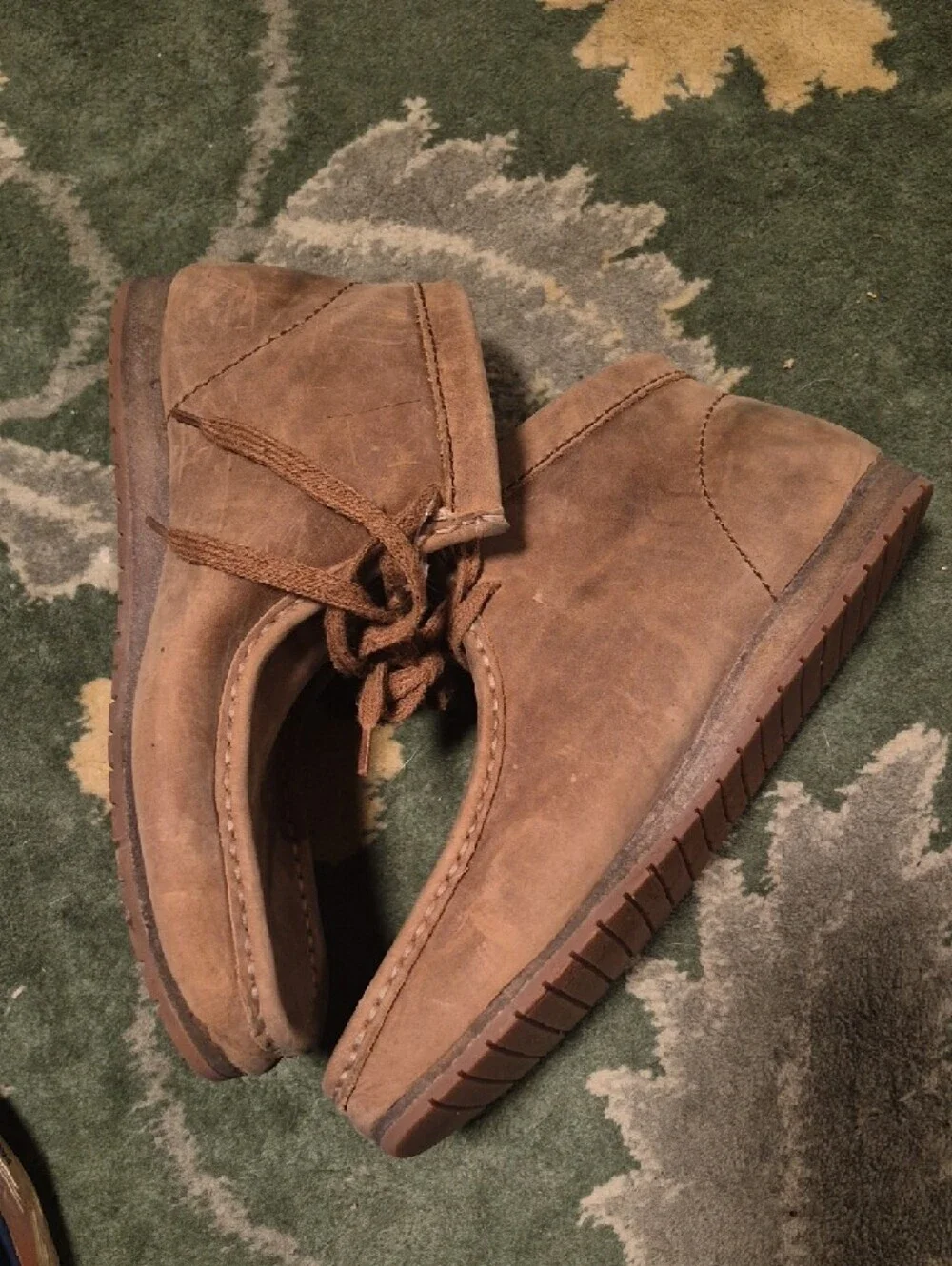 Clarks Men's Brown Suede Moccasin Lace-Up Shoes